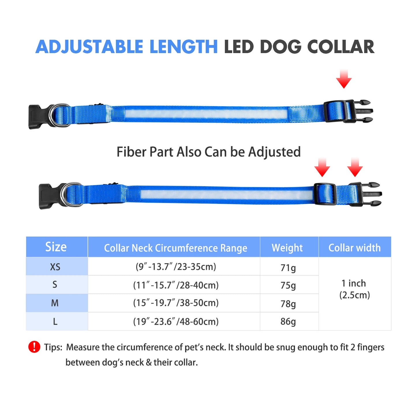 Luminous Dog Collar  Waterpoof Safety Collar