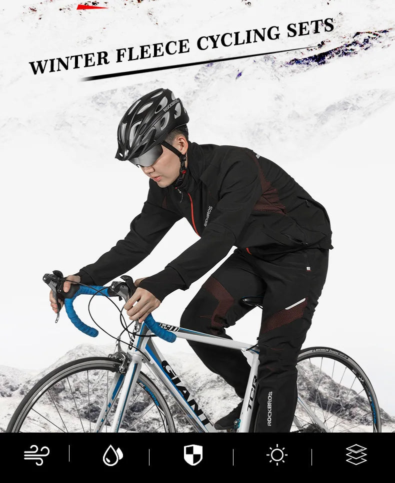 Cycling Clothing Set Winter Thermal Fleece