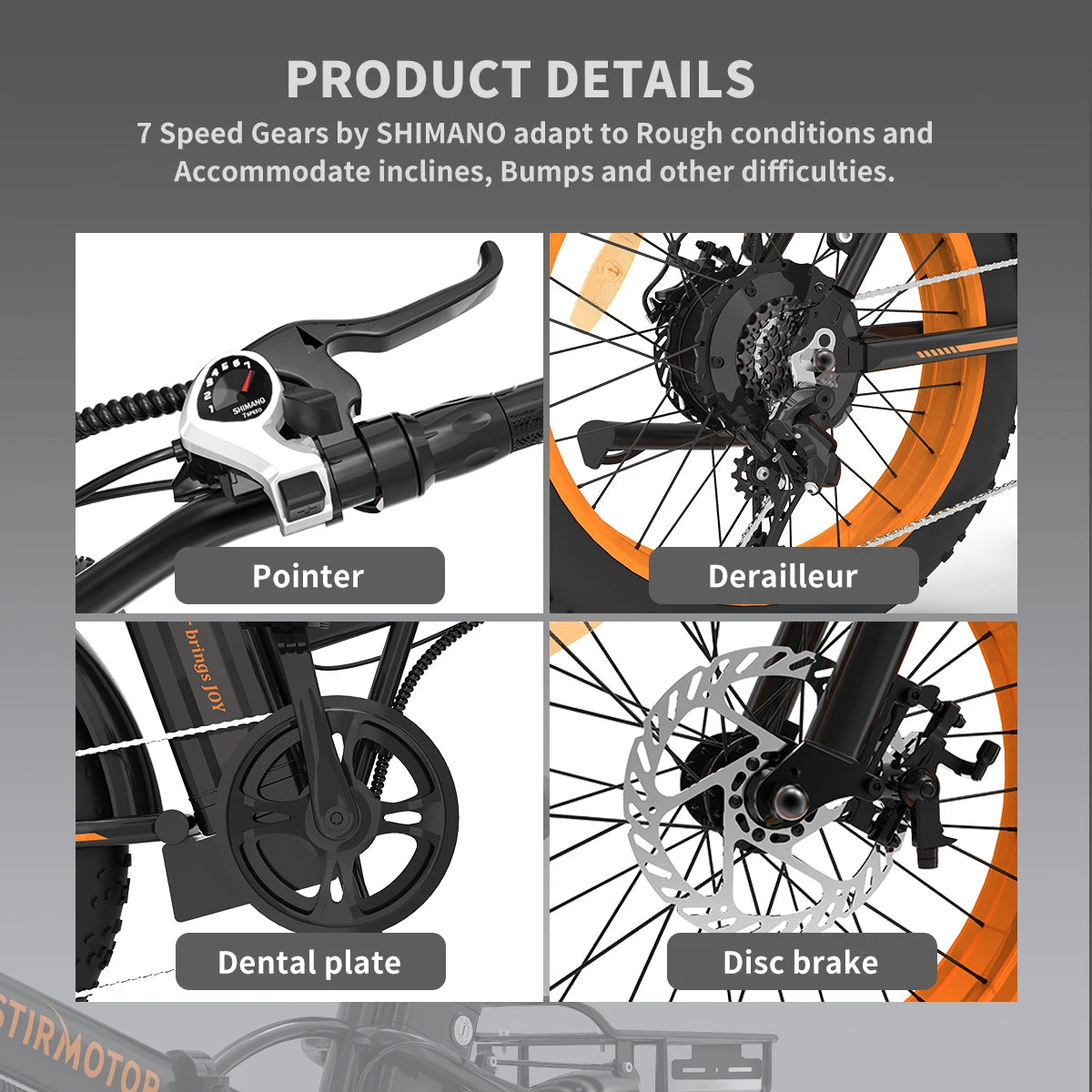 500W Folding Ebike Lithium Battery  20 Inch Fat Tire