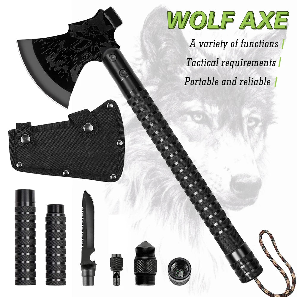 Multipurpose Shovel Axe Set  Portable Folding Military Tomahawk