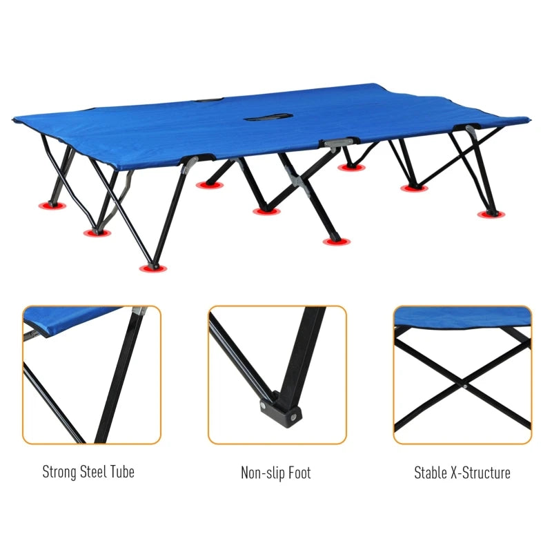 2 Person Extra Wide Folding Camping Cot for Adults