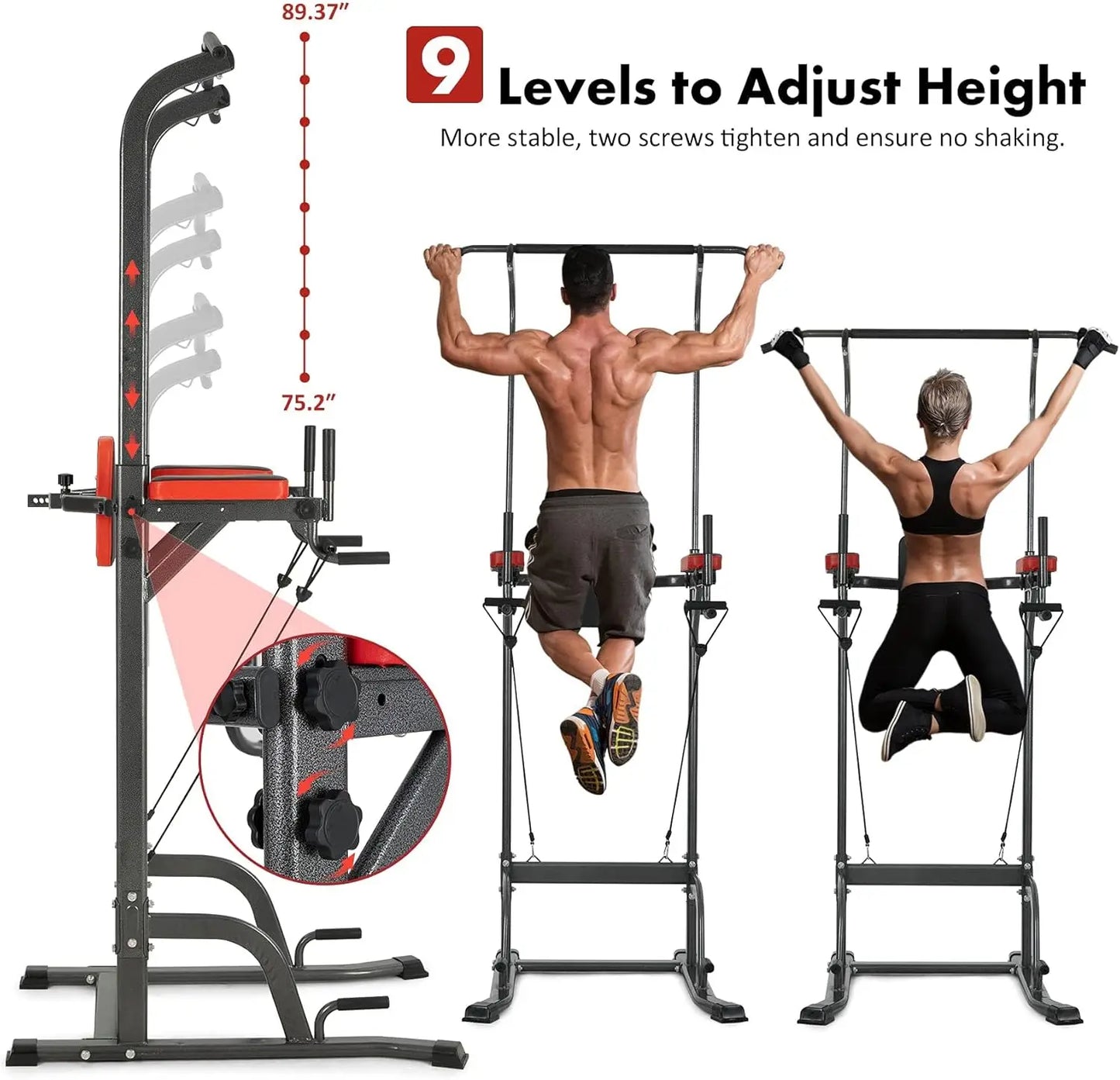 Power Tower Pull Up Workout Dip Station