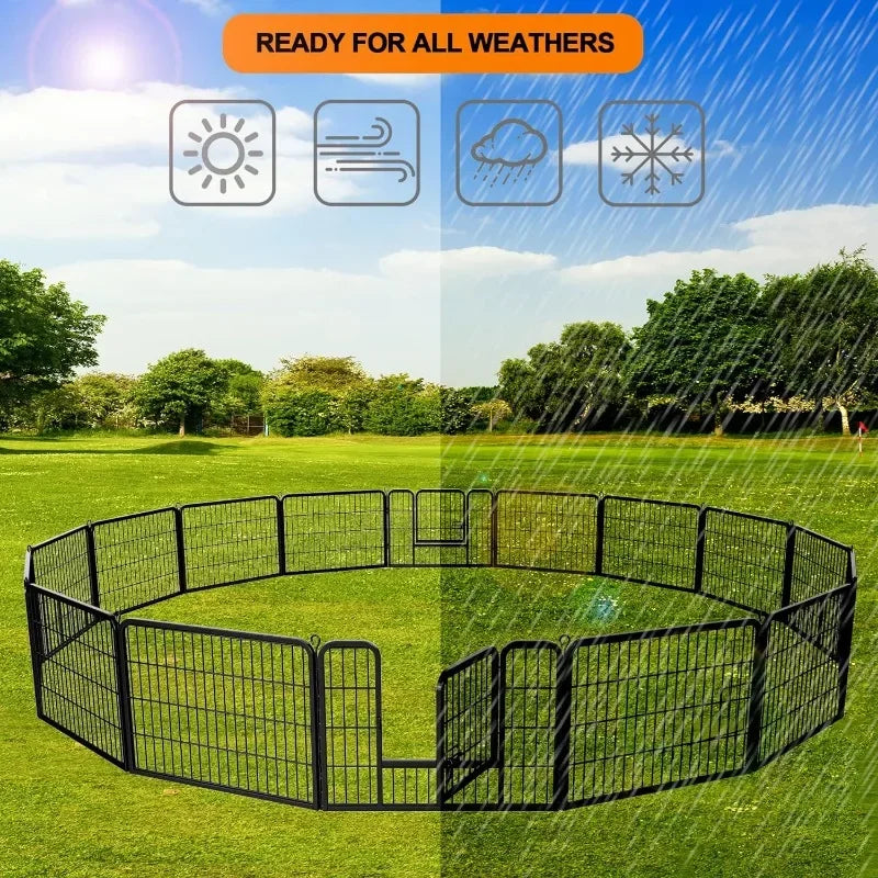 Indoor Outdoor Pet Playpen for Dogs, 16 Panels 24" Height