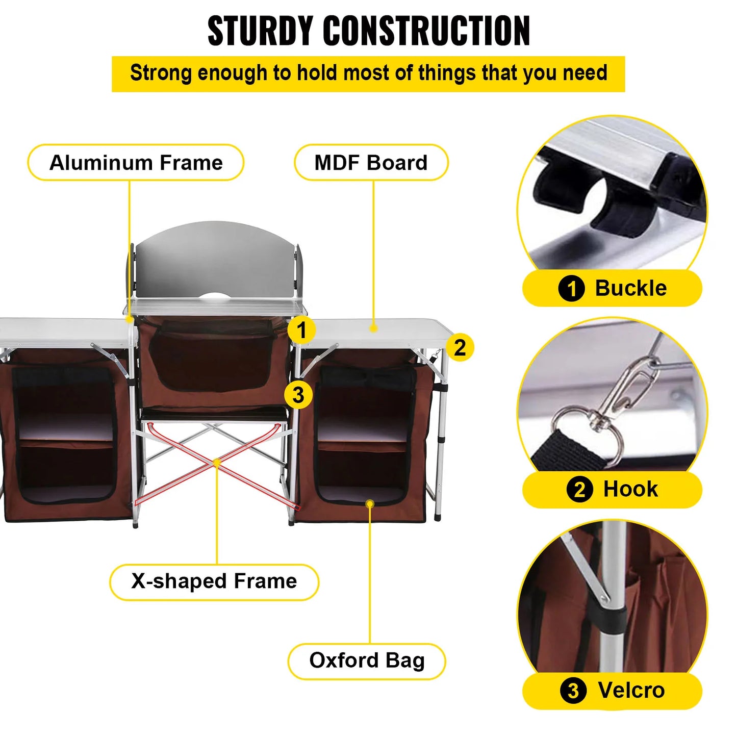 Outdoor Camping Kitchen Table Cabinet