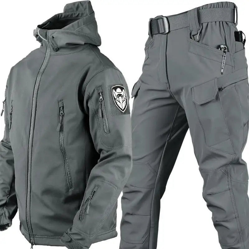 Outdoor Shark Skin Warmth Jackets Pants Set Men Tactical