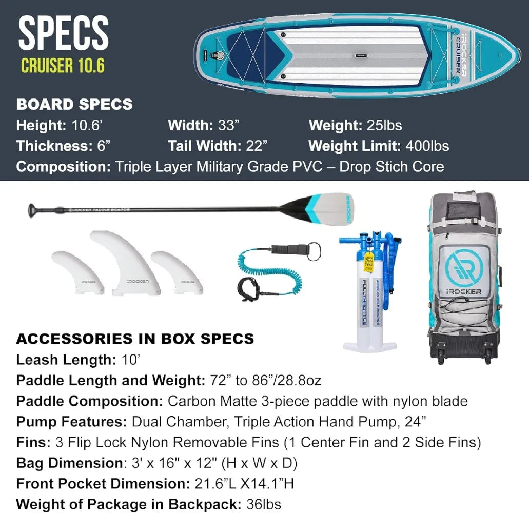 Stand Up Paddle Board, Inflatable, with Roller Bag,