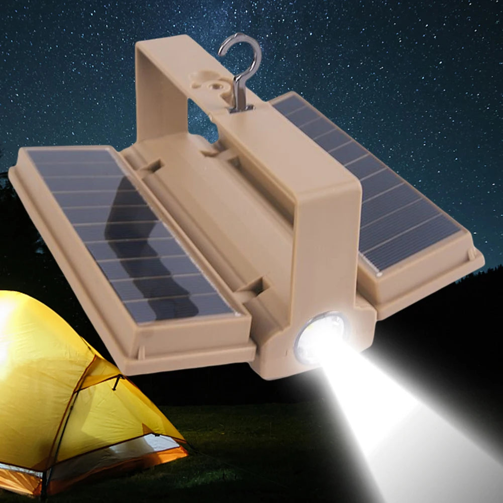 LED Camping Lamp  Solar Rechargeable  Emergency Power Bank