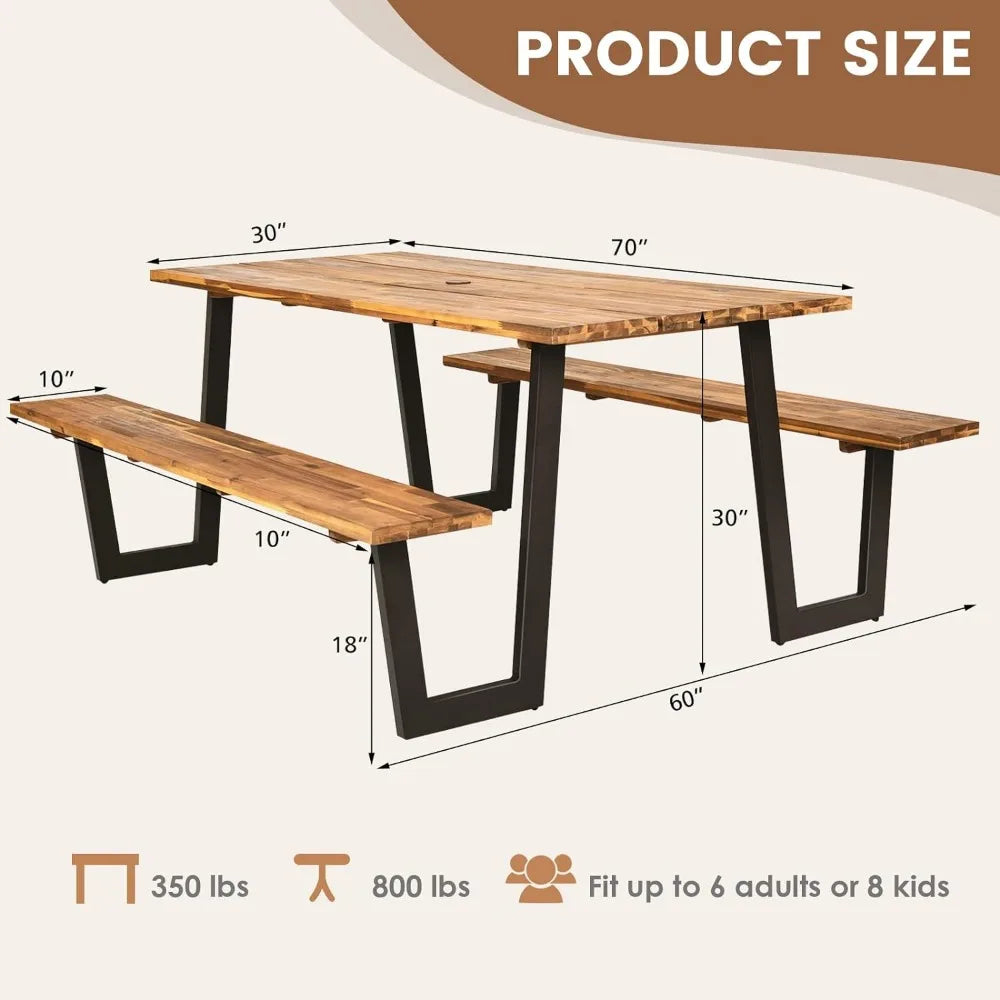 Outdoor picnic table