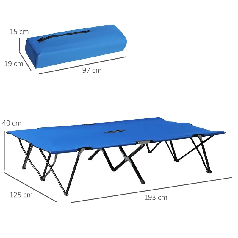 2 Person Extra Wide Folding Camping Cot for Adults