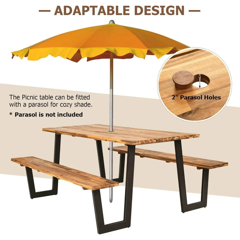 Outdoor picnic table