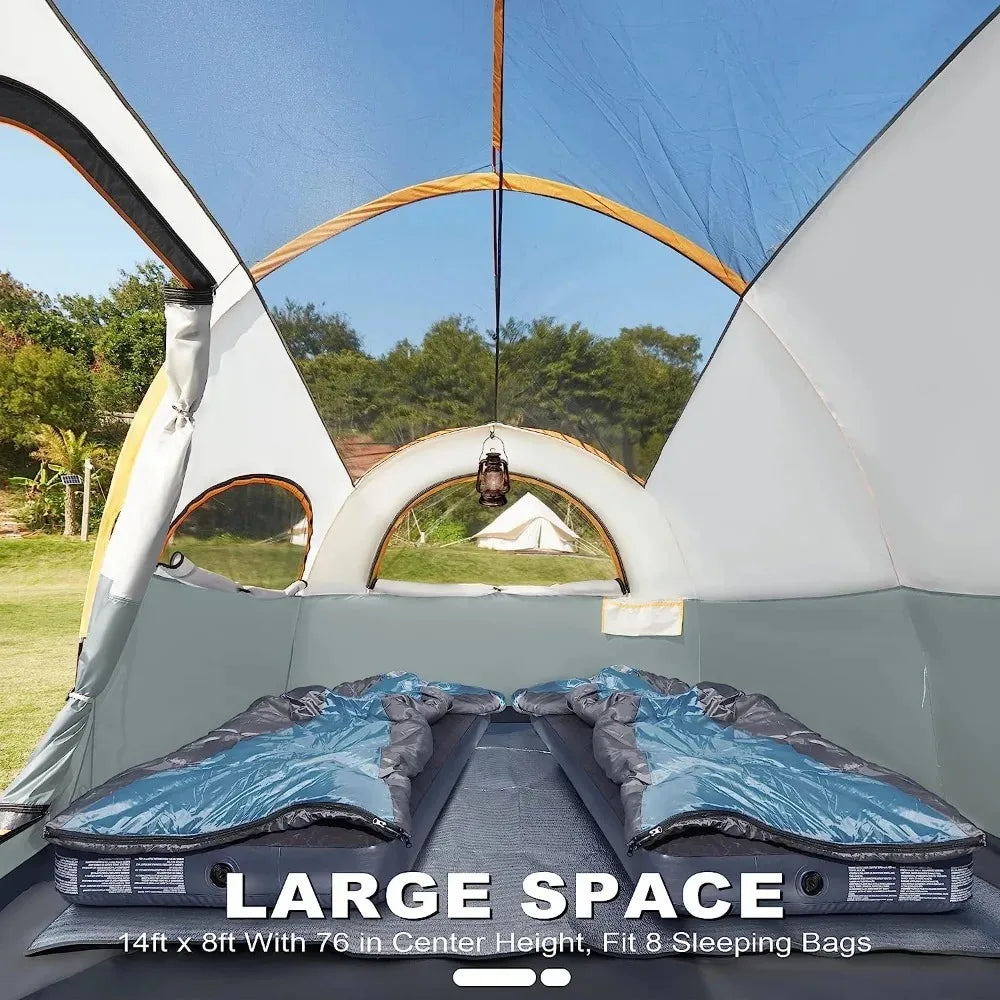 8 Person Tent, Divided Curtain Design for Privacy Space