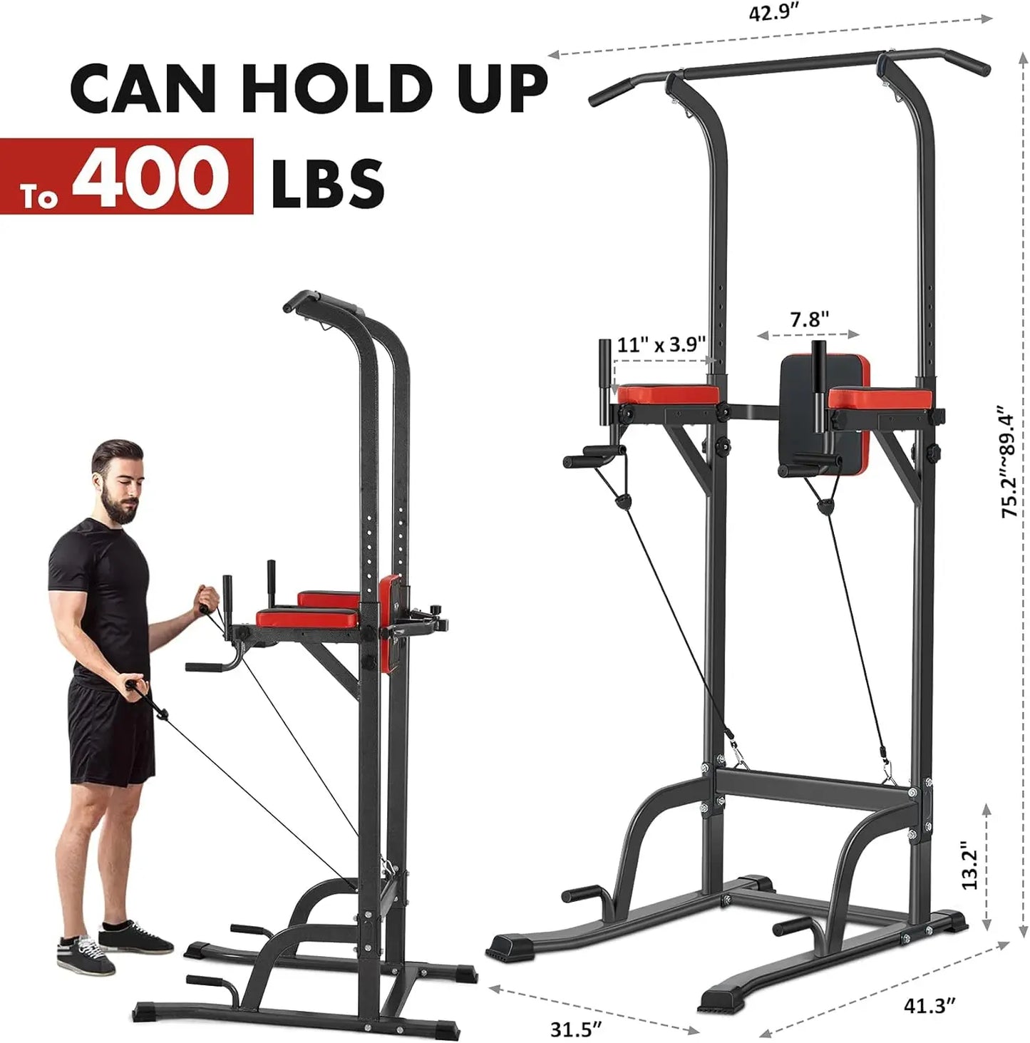 Power Tower Pull Up Workout Dip Station