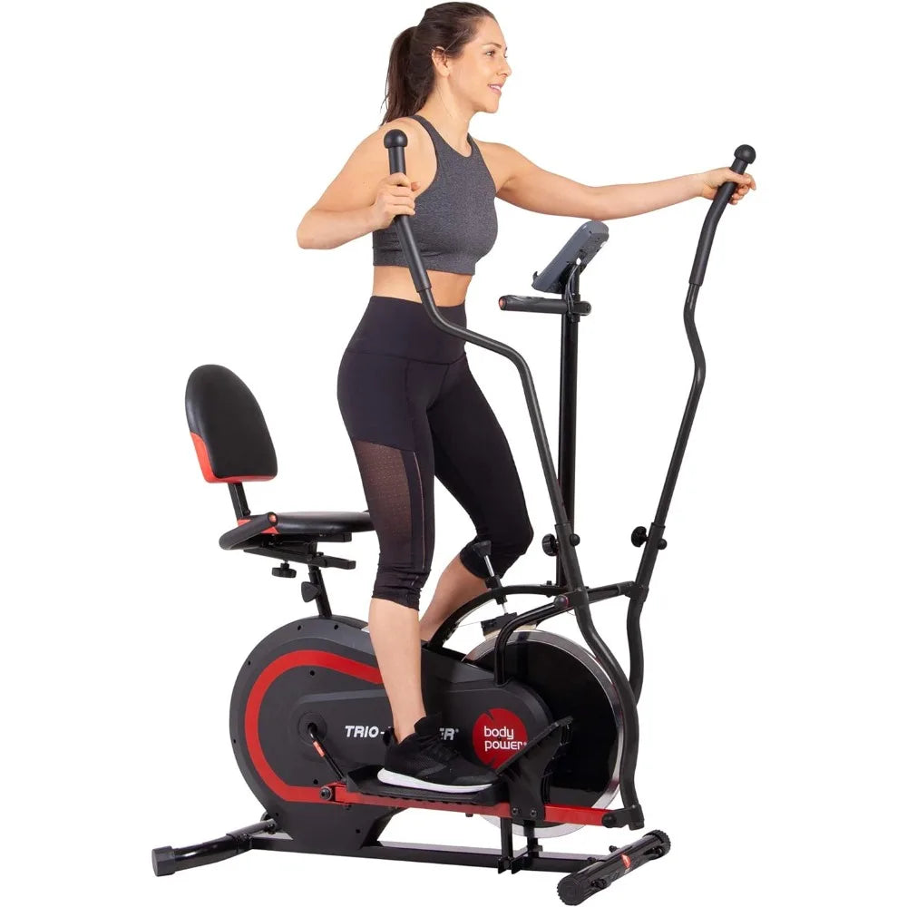 3 in 1 Exercise Machine, Elliptical, Upright Cycling, and Reclined Bike Modes