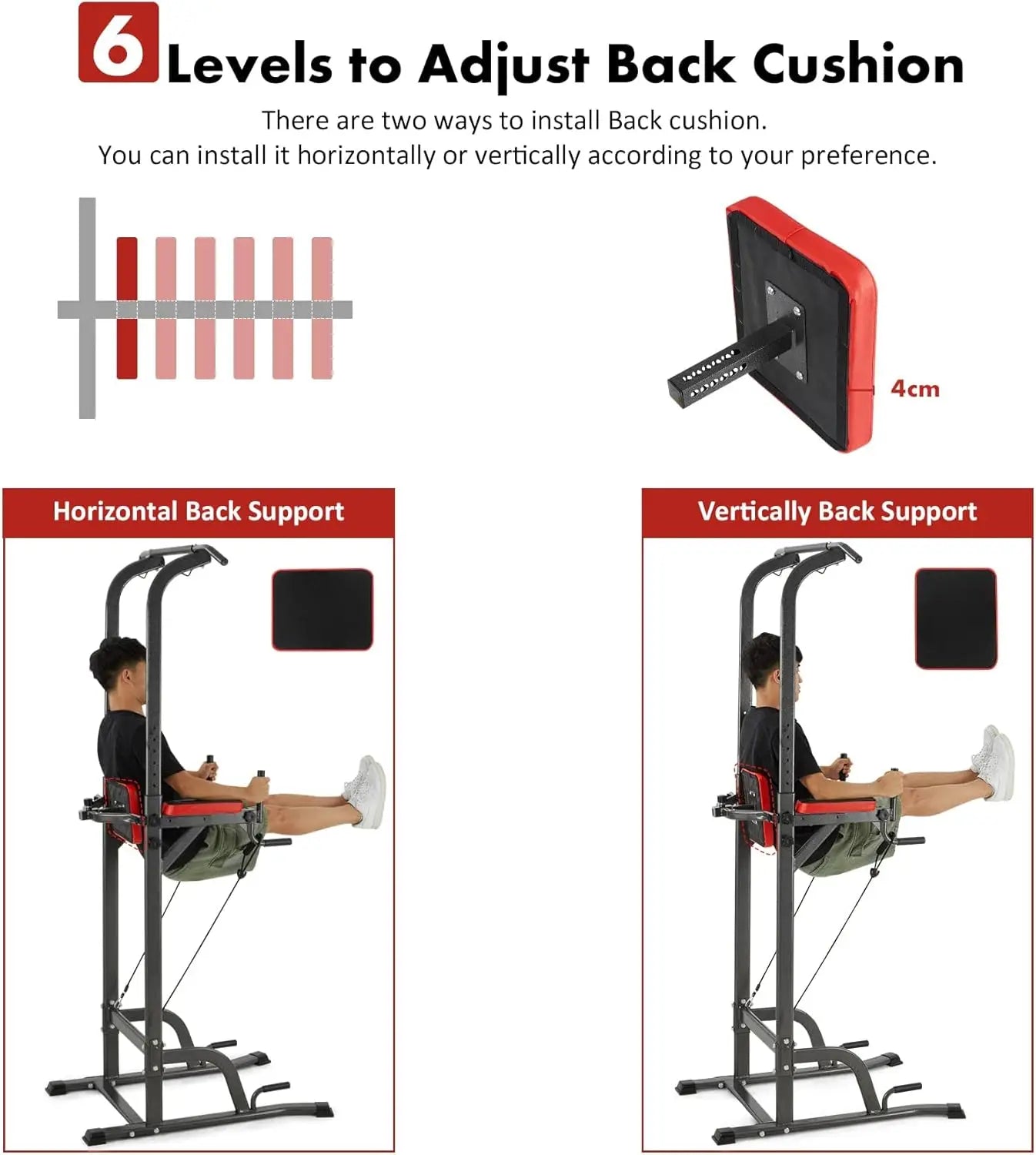 Power Tower Pull Up Workout Dip Station