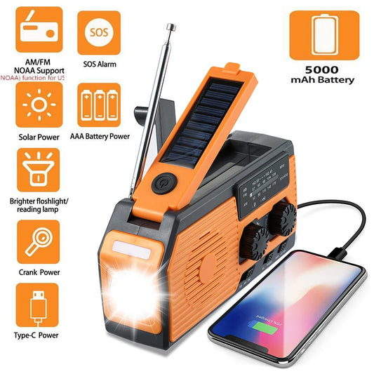 Emergency Solar Power Radio USB Charging