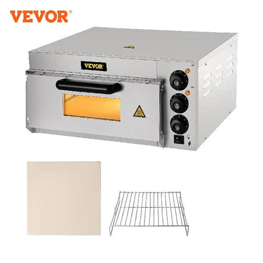 Electric Pizza Oven 14" Single Deck Layer with Stone Shelf