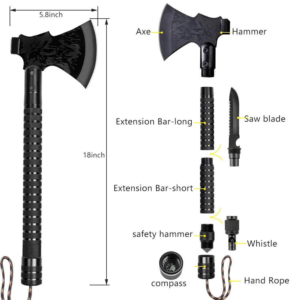 Multipurpose Shovel Axe Set  Portable Folding Military Tomahawk