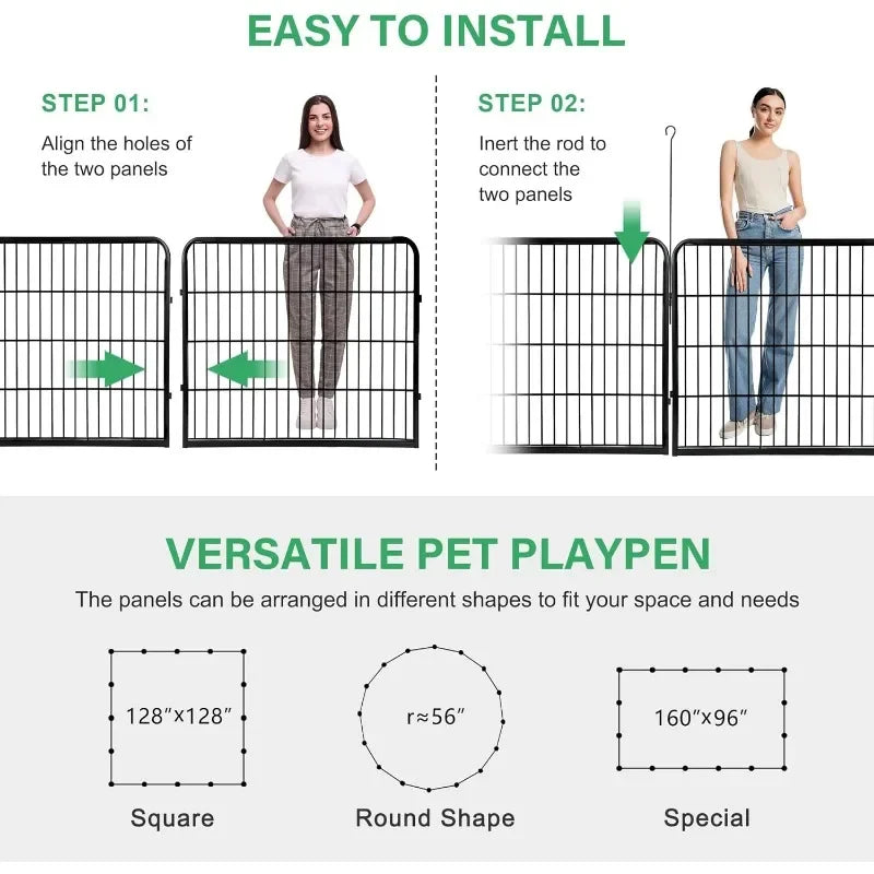 Indoor Outdoor Pet Playpen for Dogs, 16 Panels 24" Height