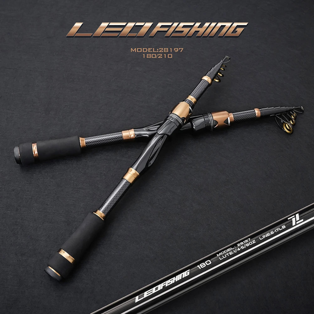 LEO Telescopic Sea Fishing Rod Lightweight 1.8m/2.1m  Carbon Fiber