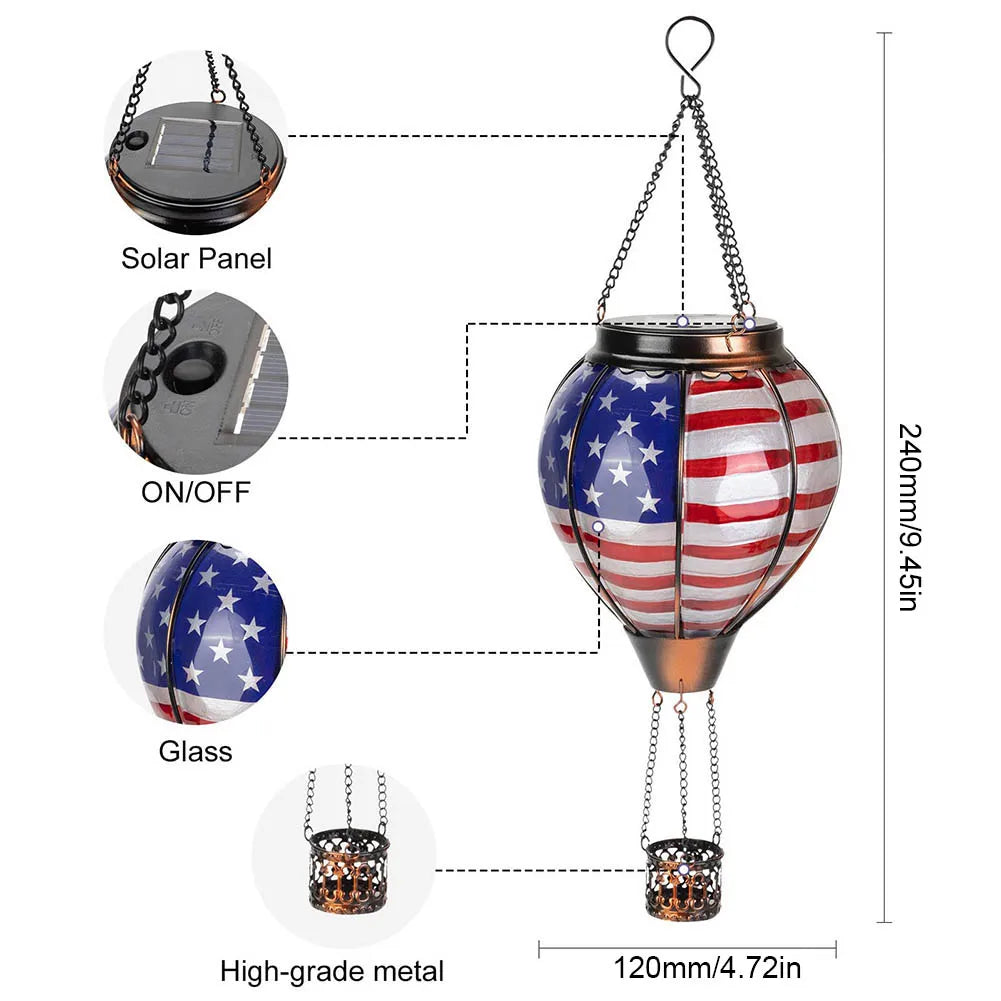 Solar Hot Air Balloon Latern , Waterproof, Outdoor Garden Lights