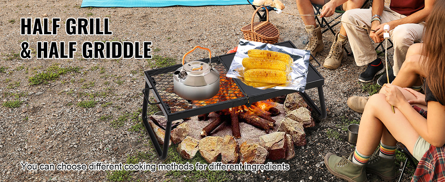 Folding Campfire Grill, Portable with Legs Carrying Bag